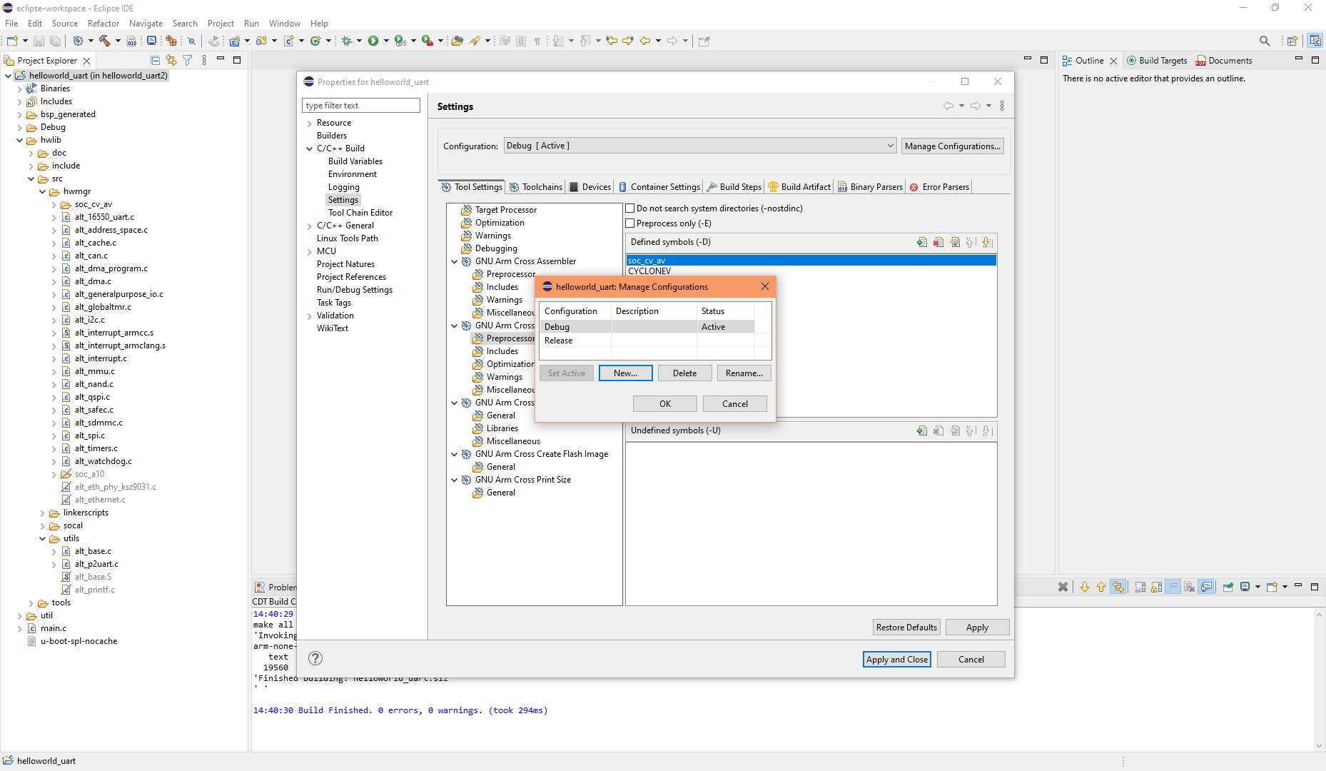 Eclipse project manage configurations